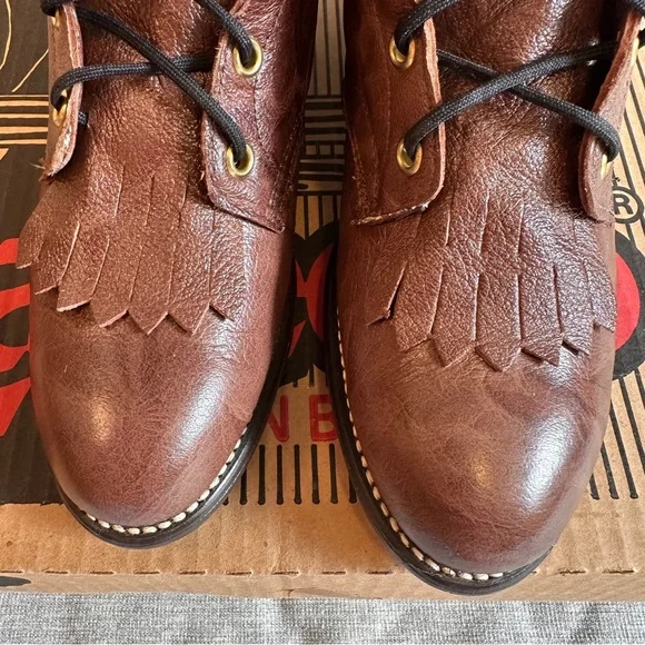 VTG Laredo Western Cowgirl Lace Up Boots Genuine Deer Women’s Size 7 With Box - Picture 2 of 9